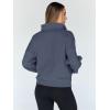 imageTrendy Queen Womens Sweatshirts Quarter Half Zip Pullover Fall Fashion Outfits 2025 Oversized Hoodies Comfy Winter ClothesGreyblue