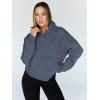 imageTrendy Queen Womens Sweatshirts Quarter Half Zip Pullover Fall Fashion Outfits 2025 Oversized Hoodies Comfy Winter ClothesGreyblue