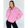 imageTrendy Queen Womens Sweatshirts Quarter Half Zip Pullover Fall Fashion Outfits 2025 Oversized Hoodies Comfy Winter ClothesPink