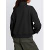 imageTrendy Queen Womens Sweatshirts Quarter Zip Pullover Oversized Cropped Sweater Fall Winter HoodiesBlack