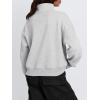 imageTrendy Queen Womens Sweatshirts Quarter Zip Pullover Oversized Cropped Sweater Fall Winter HoodiesGrey