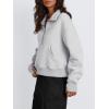 imageTrendy Queen Womens Sweatshirts Quarter Zip Pullover Oversized Cropped Sweater Fall Winter HoodiesGrey