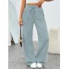 imageTrendy Queen Womens Wide Leg Sweatpants Baggy Loose Fall Barrel Casual Lounge Athletic Pants Comfy Teen Girl Cute y2k JoggersGrey Blue