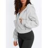 imageTrendy Queen Womens Zip Up Cropped Hoodies Long Sleeve Sweatshirts Casual Jackets Fall Fashion 2025 Winter ClothesGrey