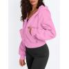 imageTrendy Queen Womens Zip Up Cropped Hoodies Long Sleeve Sweatshirts Casual Jackets Fall Fashion 2025 Winter ClothesPink