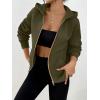 imageTrendy Queen Womens Zip Up Hoodies Fall Fashion Sweatshirt 2025 Clothes Y2K Cropped Jackets Cute Winter OutfitsArmygreen
