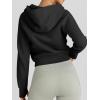 imageTrendy Queen Womens Zip Up Hoodies Jackets Cropped Sweatshirts Fleece Fall Outfits Casual Comfy Y2k Tops Winter Clothes 2025Black