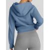 imageTrendy Queen Womens Zip Up Hoodies Jackets Cropped Sweatshirts Fleece Fall Outfits Casual Comfy Y2k Tops Winter Clothes 2025Blue