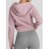 imageTrendy Queen Womens Zip Up Hoodies Jackets Cropped Sweatshirts Fleece Fall Outfits Casual Comfy Y2k Tops Winter Clothes 2025Darkpink