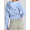 imageTrendy Queen Womens Zip Up Hoodies Jackets Cropped Sweatshirts Fleece Fall Outfits Casual Comfy Y2k Tops Winter Clothes 2025Lightblue