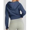 imageTrendy Queen Womens Zip Up Hoodies Jackets Cropped Sweatshirts Fleece Fall Outfits Casual Comfy Y2k Tops Winter Clothes 2025Navyblue