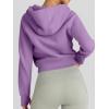 imageTrendy Queen Womens Zip Up Hoodies Jackets Cropped Sweatshirts Fleece Fall Outfits Casual Comfy Y2k Tops Winter Clothes 2025Purple