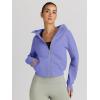 imageTrendy Queen Womens Zip Up Hoodies Jackets Cropped Sweatshirts Fleece Fall Outfits Casual Comfy Y2k Tops Winter Clothes 2025Purpleblue