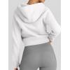 imageTrendy Queen Womens Zip Up Hoodies Jackets Cropped Sweatshirts Fleece Fall Outfits Casual Comfy Y2k Tops Winter Clothes 2025White