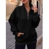 imageTrendy Queen Womens Zip Up Hoodies Oversized Sweatshirts Preppy Clothes Fall Teen Girls Outfits Fashion Crewneck PulloverBlack