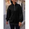 imageTrendy Queen Womens Zip Up Hoodies Oversized Sweatshirts Preppy Clothes Fall Teen Girls Outfits Fashion Crewneck PulloverBlack