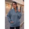 imageTrendy Queen Womens Zip Up Hoodies Oversized Sweatshirts Preppy Clothes Fall Teen Girls Outfits Fashion Crewneck PulloverGreyblue