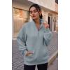 imageTrendy Queen Womens Zip Up Hoodies Oversized Sweatshirts Preppy Clothes Fall Teen Girls Outfits Fashion Crewneck PulloverGreygreen