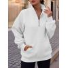 imageTrendy Queen Womens Zip Up Hoodies Oversized Sweatshirts Preppy Clothes Fall Teen Girls Outfits Fashion Crewneck PulloverWhite