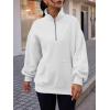 imageTrendy Queen Womens Zip Up Hoodies Oversized Sweatshirts Preppy Clothes Fall Teen Girls Outfits Fashion Crewneck PulloverWhite