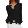 imageTrendy Queen Women Fall Lightweight Cropped Cardigan Sweater 2025 Button Up Shirt Going Out Top Y2K Cute Basic Fitted OutfitBlack