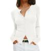 imageTrendy Queen Women Fall Lightweight Cropped Cardigan Sweater 2025 Button Up Shirt Going Out Top Y2K Cute Basic Fitted OutfitWhite