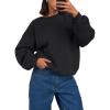 imageTrendy Queen Womens Crewneck Sweatshirts Casual Pullover Long Sleeve Shirts Fall Fashion 2025 ClothesBlack