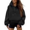 imageTrendy Queen Womens Cute Cropped Hoodies Y2k Long Sleeve Sweatshirts Fall Fashion Outfits Winter Sweater Clothes 2025Black