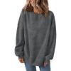 imageTrendy Queen Womens Oversized Sweatshirts Hoodies Long Sleeve Pullover Sweaters Fall Fashion Outfits Clothes 2024Grey