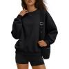 imageTrendy Queen Womens Sweatshirts Crewneck Pullover Hoodies Casual Tops Sweaters Fall Winter Outfits 2025 Comfy Fashion ClothesBlack