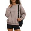 imageTrendy Queen Womens Sweatshirts Crewneck Pullover Hoodies Casual Tops Sweaters Fall Winter Outfits 2025 Comfy Fashion ClothesCoffeegrey