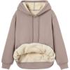 imageTrendy Queen Womens Winter Fleece Sherpa Lined Hoodie Casual Warm Long Sleeve Pullover SweatshirtCoffee Grey