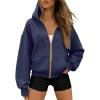 imageTrendy Queen Womens Zip Up Hoodies Fall Fashion Sweatshirt 2025 Clothes Y2K Cropped Jackets Cute Winter OutfitsNavy