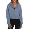 imageTrendy Queen Womens Zip Up Hoodies Jackets Cropped Sweatshirts Fleece Fall Outfits Casual Comfy Y2k Tops Winter Clothes 2025Greyblue
