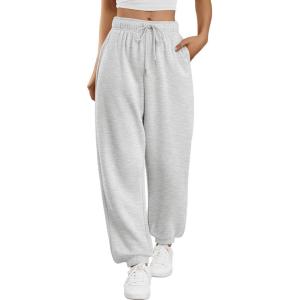 imageTrendy Queen Sweatpants Women Baggy Joggers with Pockets Lounge Comfy Barrel Pants Teens Cute Y2K Sports Fall Clothes 2025Grey