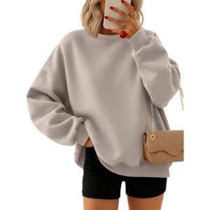 imageTrendy Queen Sweatshirts for Women Hoodies Oversized Crewneck Tops Sweaters Comfy Fall Winter Outfits Clothes 2025 FashionCoffeegrey