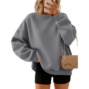 imageTrendy Queen Sweatshirts for Women Hoodies Oversized Crewneck Tops Sweaters Comfy Fall Winter Outfits Clothes 2025 FashionDarkgrey
