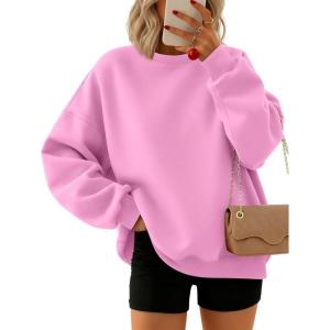 imageTrendy Queen Sweatshirts for Women Hoodies Oversized Crewneck Tops Sweaters Comfy Fall Winter Outfits Clothes 2025 FashionPink
