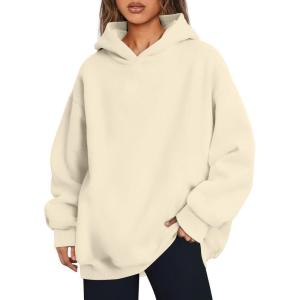 imageTrendy Queen Womens Oversized Hoodies Comfy Sweatshirts Fall Fashion 2025 Outfits Casual Tops Fleece Clothes with PocketsApricot