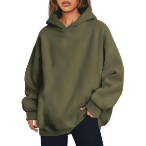imageTrendy Queen Womens Oversized Hoodies Comfy Sweatshirts Fall Fashion 2025 Outfits Casual Tops Fleece Clothes with PocketsArmygreen
