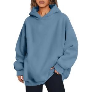 imageTrendy Queen Womens Oversized Hoodies Comfy Sweatshirts Fall Fashion 2025 Outfits Casual Tops Fleece Clothes with PocketsBlue