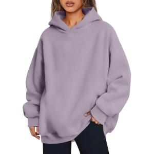 imageTrendy Queen Womens Oversized Hoodies Comfy Sweatshirts Fall Fashion 2025 Outfits Casual Tops Fleece Clothes with PocketsLightpurple
