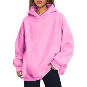 imageTrendy Queen Womens Oversized Hoodies Comfy Sweatshirts Fall Fashion 2025 Outfits Casual Tops Fleece Clothes with PocketsPink