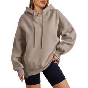 imageTrendy Queen Womens Oversized Hoodies Fall Fashion 2025 Casual Long Sleeve Sweatshirts Y2k Outfits Winter ClothesCoffee Grey