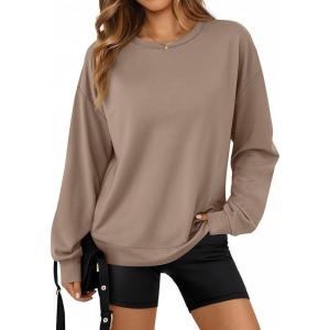 imageTrendy Queen Womens Sweatshirts Crewneck Hoodies Casual Sweaters Long Sleeve Tops Fall Fashion Outfits Winter Clothes 2025Khaki