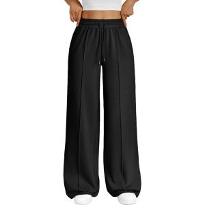 imageTrendy Queen Womens Wide Leg Sweatpants Baggy Loose Fall Barrel Casual Lounge Athletic Pants Comfy Teen Girl Cute y2k JoggersBlack