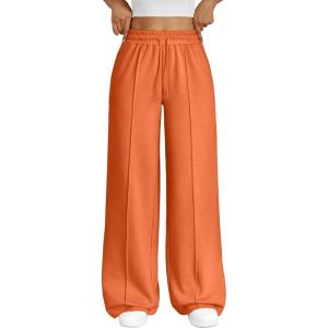 imageTrendy Queen Womens Wide Leg Sweatpants Baggy Loose Fall Barrel Casual Lounge Athletic Pants Comfy Teen Girl Cute y2k JoggersOrange