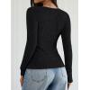 imageTrendy Queen Long Sleeve Henley Fitted Shirts for Women Sweaters Fall Fashion Tops Dressy Casual Y2K Cute Clothes OutfitsBlack