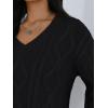 imageTrendy Queen Oversized Cable Knit Sweaters for Women 2025 Cozy Pullover Knit Fall Outfits V Neck Cute Winter ClothingBlack