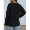 imageTrendy Queen Oversized Cable Knit Sweaters for Women 2025 Cozy Pullover Knit Fall Outfits V Neck Cute Winter ClothingBlack